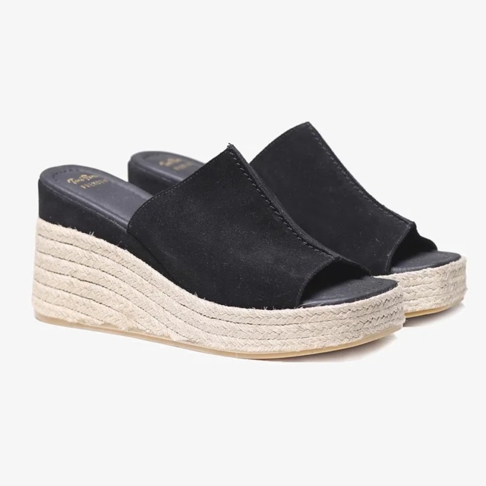 Toni Pons Miriam Wedge in Black Suede Sz 38 - Picture 9 of 9